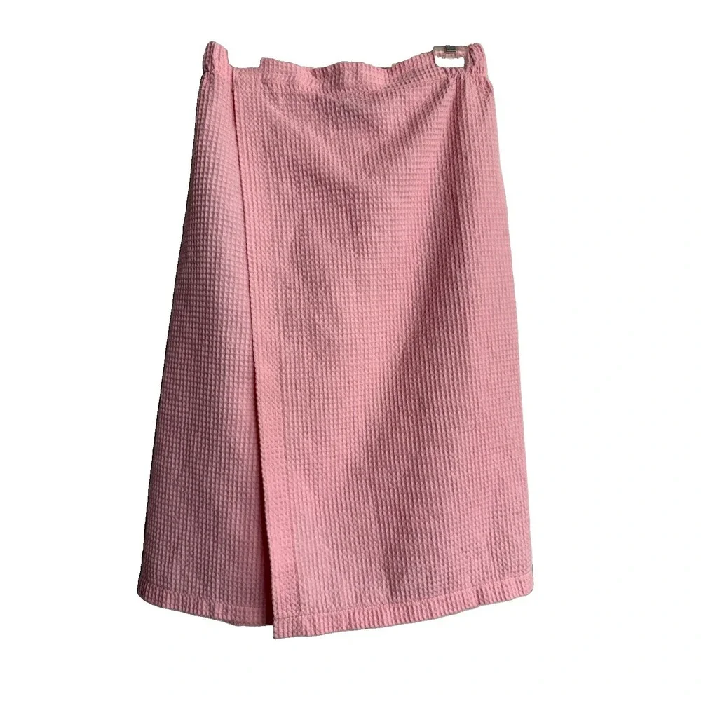 Chakir Turkish Linens Waffle Spa Body Wrap Towel Pink L One Size